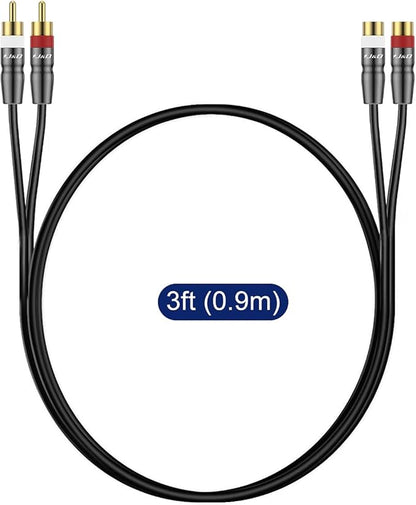 J&D 2 RCA Extension Cable Male to Female, Copper Shell Gold-Plated 2RCA Male to - Image 7