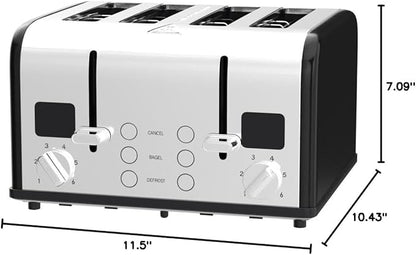CUSIMAX 4 Slice Toaster, Stainless Steel, Ultra-Clear LED Display & Extra Wide - Image 7