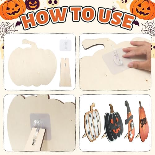 JarThenaAMCS 6Pcs Halloween Wooden Porch Signs Halloween Decorations