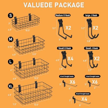 incly 30pcs slatwall accessories set with 4 baskets shown in use