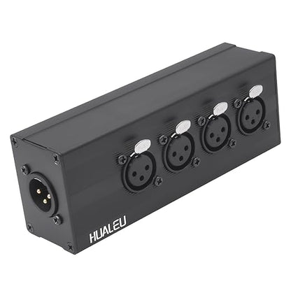 HUALEU 3Pin XLR 1 Male to 4 Female Splitter, 4WAY XLR Four-Input and one-Output by HUALEU