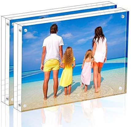 Meetu Acrylic Picture Frame 5x7 Tabletop Photo Frame Magnetic Double Sided by Meetu