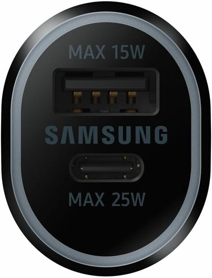 samsung galaxy official car charger, 40w, black, close-up detail