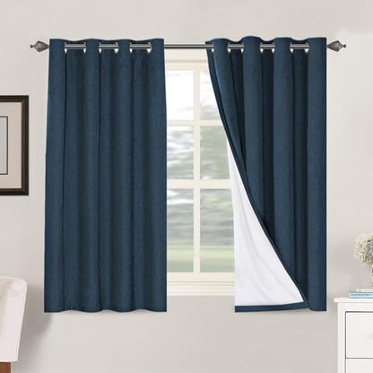 H.VERSAILTEX Linen Blackout Curtains 54 Inches Long 100% Absolutely Blackout by HVERSAILTEX