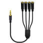 MysRuida 1.6ft 1/8” 3.5mm TRRS Extension Stereo Audio Cable, 1 Male to 4 Female by Unknown