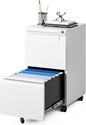 MIIIKO 2 Drawer File Cabinet on Wheels, Home Office Mobile File Drawers Under by MIIIKOOfficeFurniture