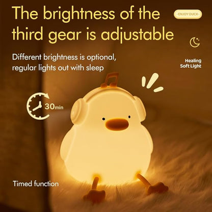 ATSUI Night Light for Kids, Squishy Duck Design, 3 Level Dimmable, Silicone - Image 2