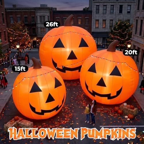 Giant 15Ft Halloween Inflatables Pumpkin Decorations, Blow Up Yard Decoration...
