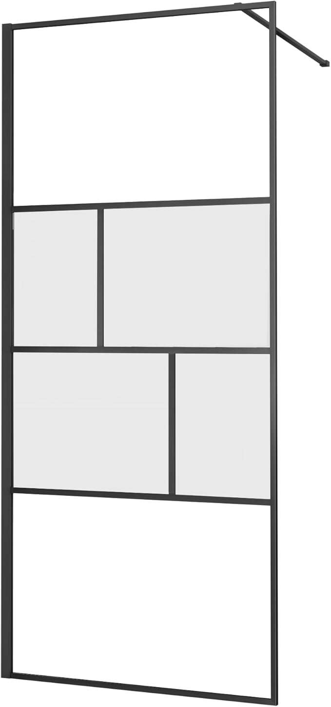 Bathroom Shower Door, Modern Grid Shower Door 34 * 74 Inch, 5/16" Clear - Image 8
