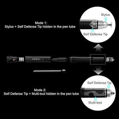 The Most Loaded 7-in-1 Tactical Pen: Solves Others Weaknesses, Self Defense Tip - Image 6