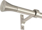 1Inch Single Curtain Rods, Decorative Drapery Rods Adjustable 84-120IN Length, With Horn Finials, Wall Mount and Ceiling Mount, Matte Nickel