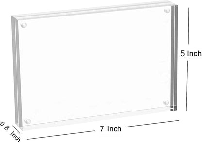 Meetu Acrylic Picture Frame 5x7 Tabletop Photo Frame Magnetic Double Sided - Image 2