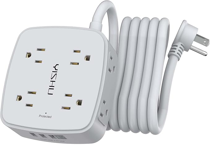 10 Ft Surge Protector Power Strip by YISHU