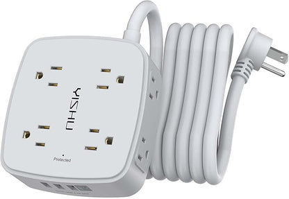 10 Ft Surge Protector Power Strip by YISHU
