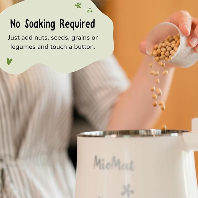 MioMat 8in1 Plant Based Milk Maker | Make 40oz of Natural Almond Milk, Soy Milk - Image 10