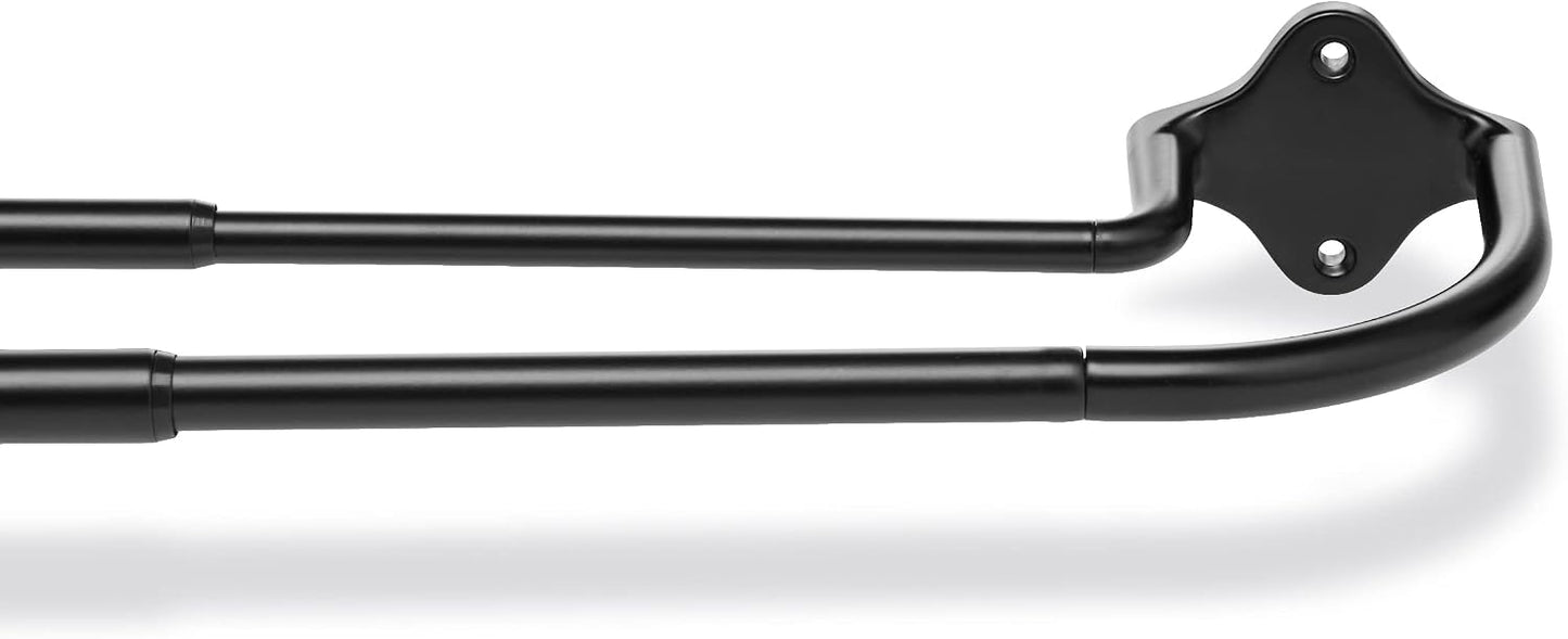 Amazon Basics Room Darkening Double Curtain Rod, 48" to 88", Black, Easy to Install