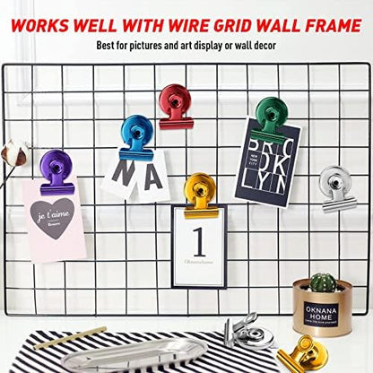 FINDMAG 12 Pack Fridge Magnets, Colorful Magnetic Clips for Fridge Notes | Magnetic Clips for Refrigerator, Picture, Cruise, Sculptural Picture Frame, Heavy Duty Decorative Clip Magnets for Fridge