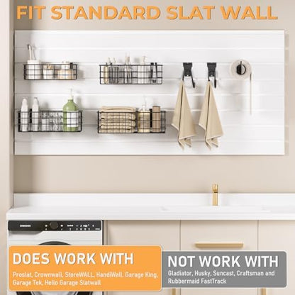 incly 30pcs slatwall accessories set with 4 baskets showing dimensions