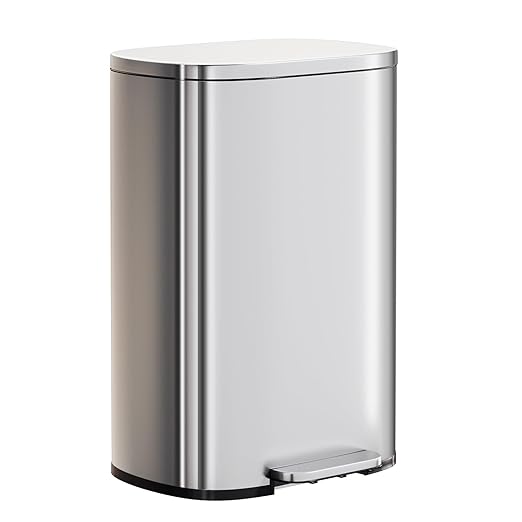 PayLessHere Trash Can with Lid, 13 Gallon Stainless Steel Kitchen & Office by PayLessHere