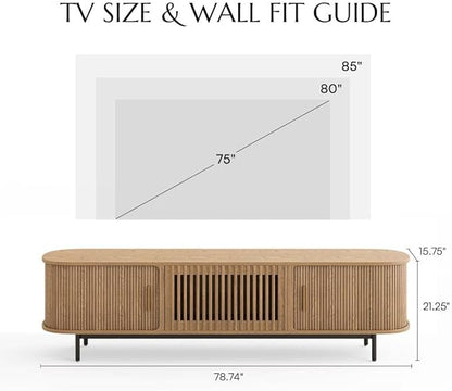 POVISON Fully-Assembled Mid Century Modern TV Stand - Image 5