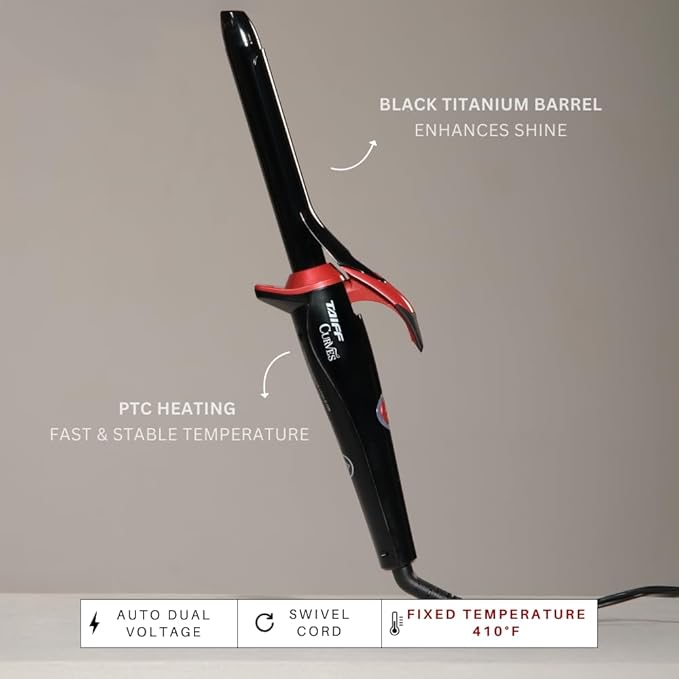 TAIFF Curves Professional Black Titanium Curling Iron – High-Performance Hair - Image 4