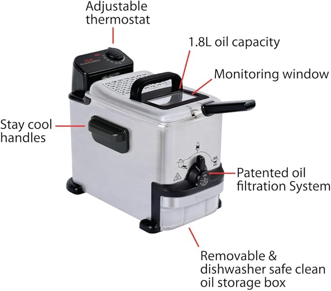 T-fal Compact EZ Clean Stainless Steel Deep Fryer - Image 7