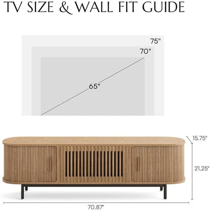 POVISON Fully-Assembled Mid Century Modern TV Stand - Image 5