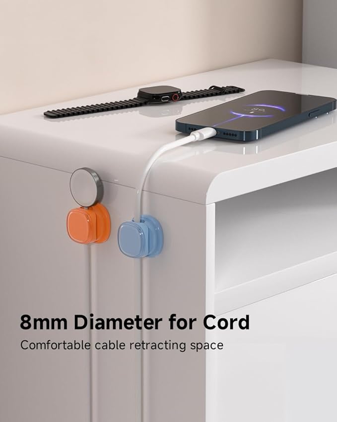 9 Pack Cord Organizer, Spring Cable Management, Adhesive Cute Cable Holder Clips - Image 5