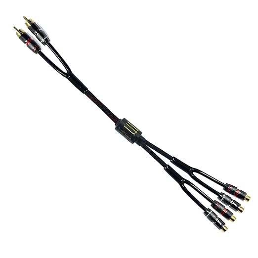 Arklove 1ft Shielded RCA Plug Splitter Stereo Audio Video Cable 2 Male to 4 by Arklove