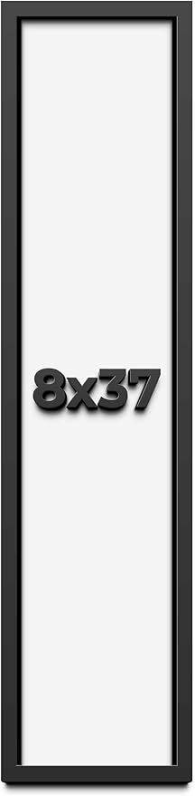 8x37 Shadow Box Frame Black | 1 Inch Deep Solid Wood Shadowbox Display Frame | by CustomPictureFrames