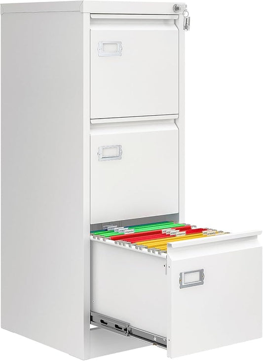 3 Drawer File Cabinet with Lock, Metal Filing Cabinets by AFAIF