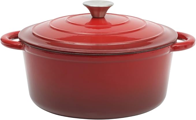 Gibson Home Addlestone 5-Quart Red Enamel Cast Iron Dutch Oven by GibsonHomewares