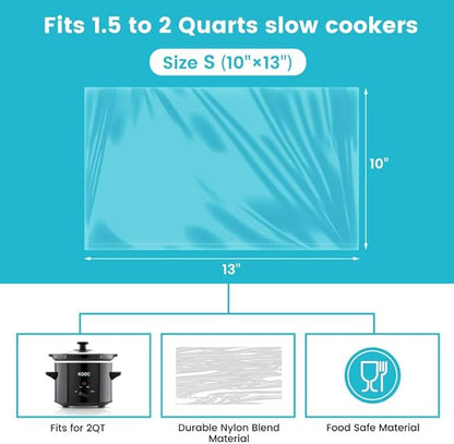 KOOC Slow Cooker Liners 10"x13" 10 count Small Size Disposable Pot Liners - Image 4