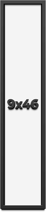 9x46 Shadow Box Frame Black | 1 Inch Deep Solid Wood Shadowbox Display Frame | by CustomPictureFrames