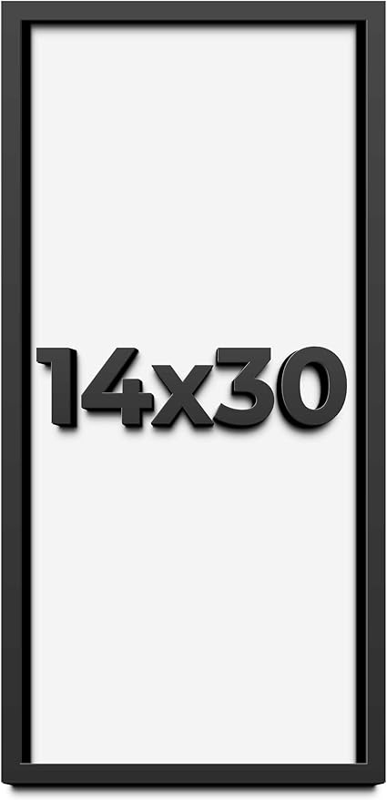 14x30 Shadow Box Frame Black | 1 Inch Deep Solid Wood Shadowbox Display Frame | by CustomPictureFrames