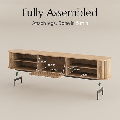 POVISON Fully-Assembled Mid Century Modern TV Stand - Image 6
