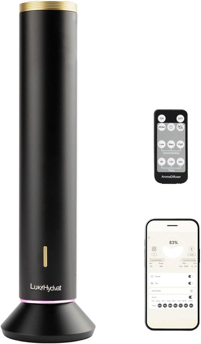 New Upgraded Waterless Scent Oil Nebulizer – Smart App & Remote Control by LUXHYDVAT