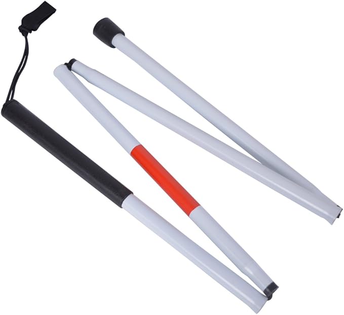 Baitaihem Folding Blind Cane Reflective Red Folding Walking Stick by WelcometoBaitaihem