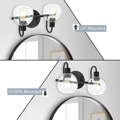 WINSHEN Black 2-Lights Wall Sconce Lighting - Image 3