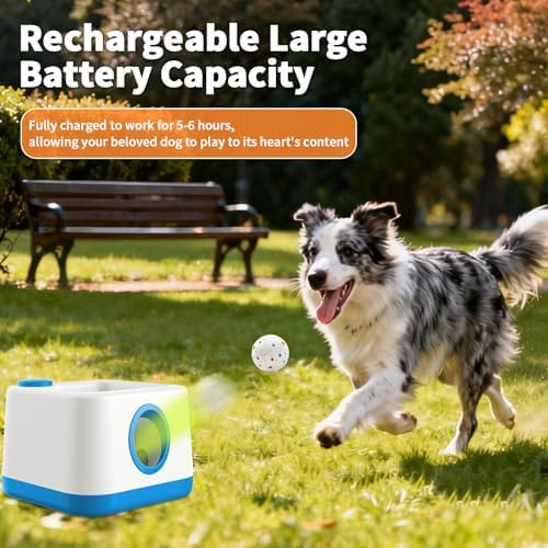 automatic dog ball launcher, auto/manual paw-activated dog ball on a desk or shelf