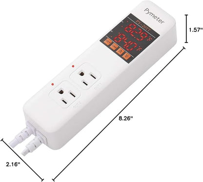 2 in 1 Digital Temperature Controller Dual Outlet Heat Mat Thermostat Reptile - Image 9