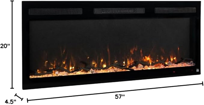 Touchstone Smart Electric Fireplace-The Fury 57" Wide- 4.5" Thin in Wall - Image 12