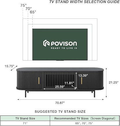 POVISON Sliding Tambour Door TV Stand - Image 4
