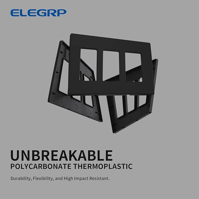 ELEGRP 3-Gang Screwless Decorative Wall Plates, Mid-Size Unbreakable - Image 4