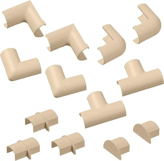 D-Line Small Cable Raceway Accessory Pack, Join 0.78in x 0.39in Cord Cover by D-LineUSAinc