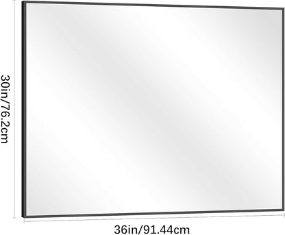 Black Bathroom Mirror for Wall, 30x36 Inch Rectangle Mirrors - Image 6