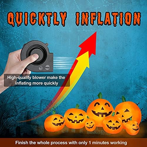 7.5 FT Inflatable Pumpkin Halloween Decorations, Halloween Blow Up Yard Decor...