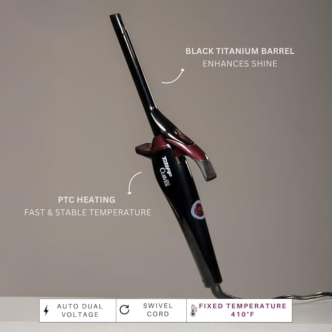 TAIFF Curves Professional Black Titanium Curling Iron – High-Performance Hair - Image 4