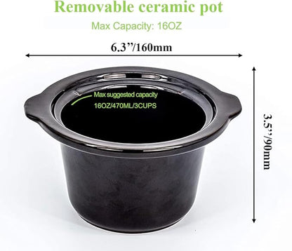 0.65-qt mini Round Slow Cooker, Fondue Melting Pot Warmer - Image 6