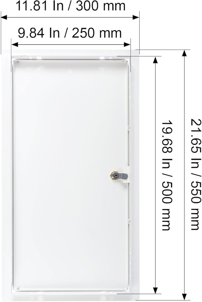 10" x 20" Lockable White Metal Access Panel. Service Shaft Door Panel - Image 5